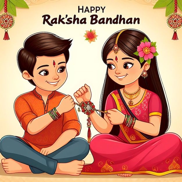 Sister tying Rakhi to brother